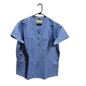 Medline L scrub top light blue